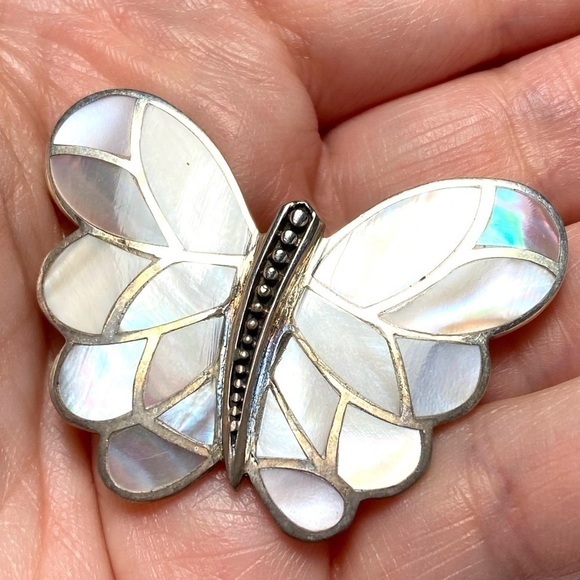 SX 925 Thailand Sterling Silver Pendant Mother of Pearl 13.26g - Picture 7 of 11